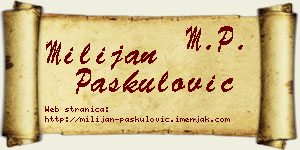 Milijan Paskulović vizit kartica